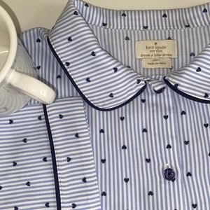 ♠️KATE SPADE NEW YORK 3/4 Sleeve Flannel 💙Pajama Top ONLY